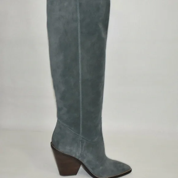 NIB Sam Edelman Gray Suede Tall Knee-High Boots - Size 9 - Picture 4 of 7